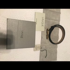 Lalique Black Leather Belt